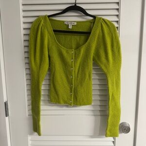 Urban Outfitters Green Puff Sleeve Blouse